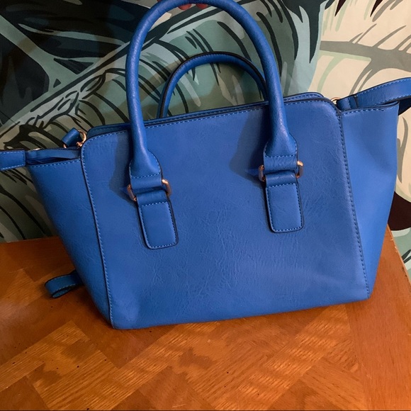 Blue faux leather bag - Picture 4 of 5